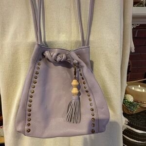 The Sak Lavender Tassel Slouchy Satchel